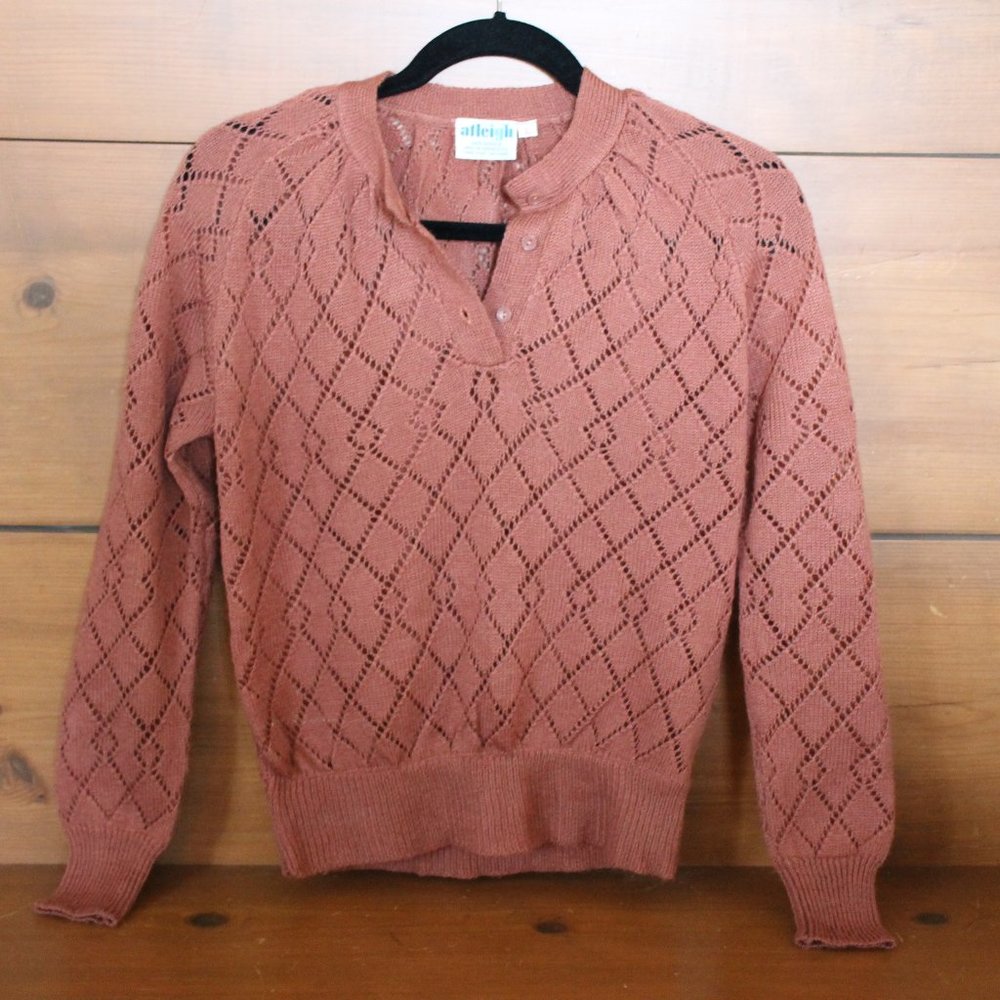 Vintage Open Knit Sweater - Women's